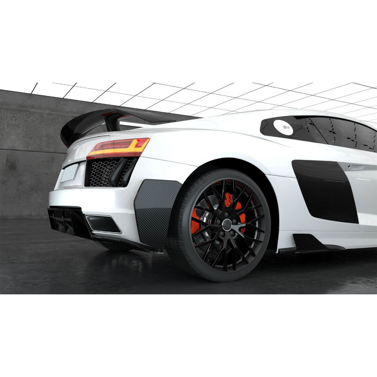 Carbon Fibre Rear Bumper Side Extension for Audi R8 V10 Gen 2 15-19