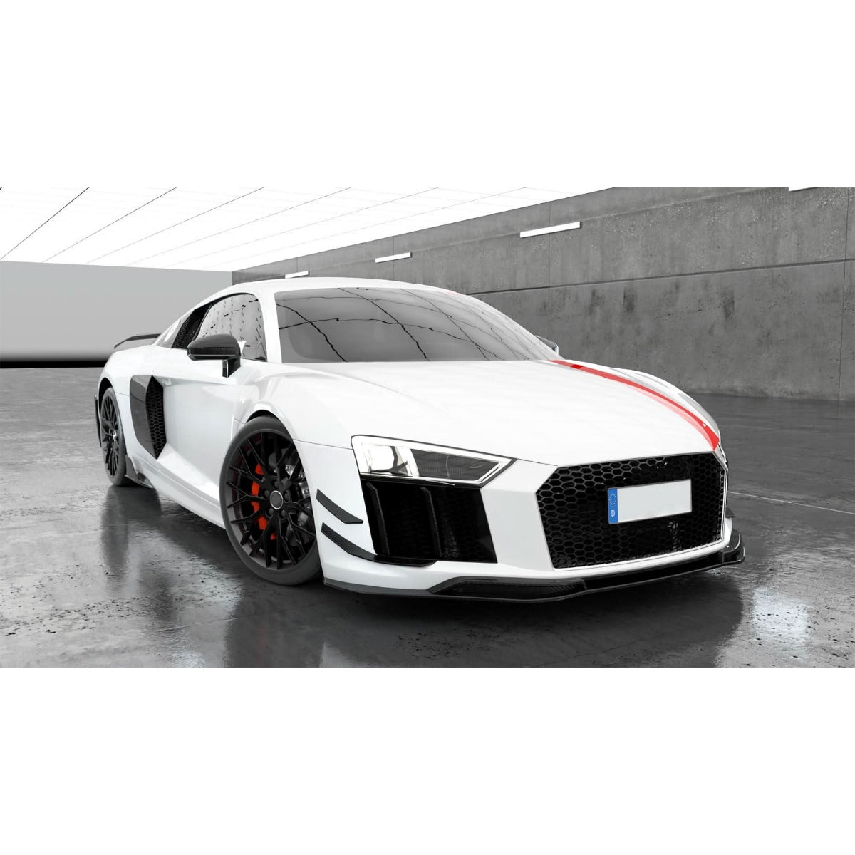 P Style Carbon Fibre Front Splitter for Audi R8 V10 Gen 2 15-19