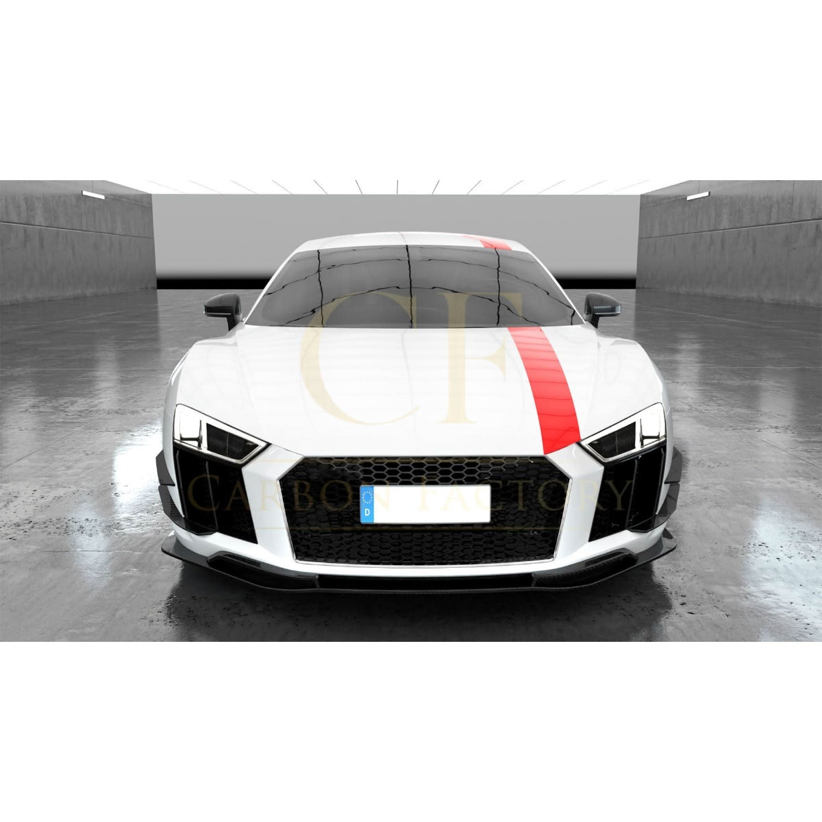 P Style Carbon Fibre Front Splitter for Audi R8 V10 Gen 2 15-19 - Carbon Factory