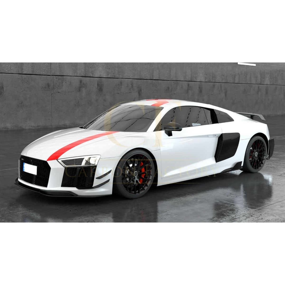 P Style Carbon Fibre Front Splitter for Audi R8 V10 Gen 2 15-19 - Carbon Factory