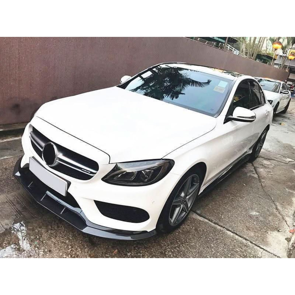 4D Style Carbon Fibre Front Splitter for Mercedes Benz W205 C Class 15-18