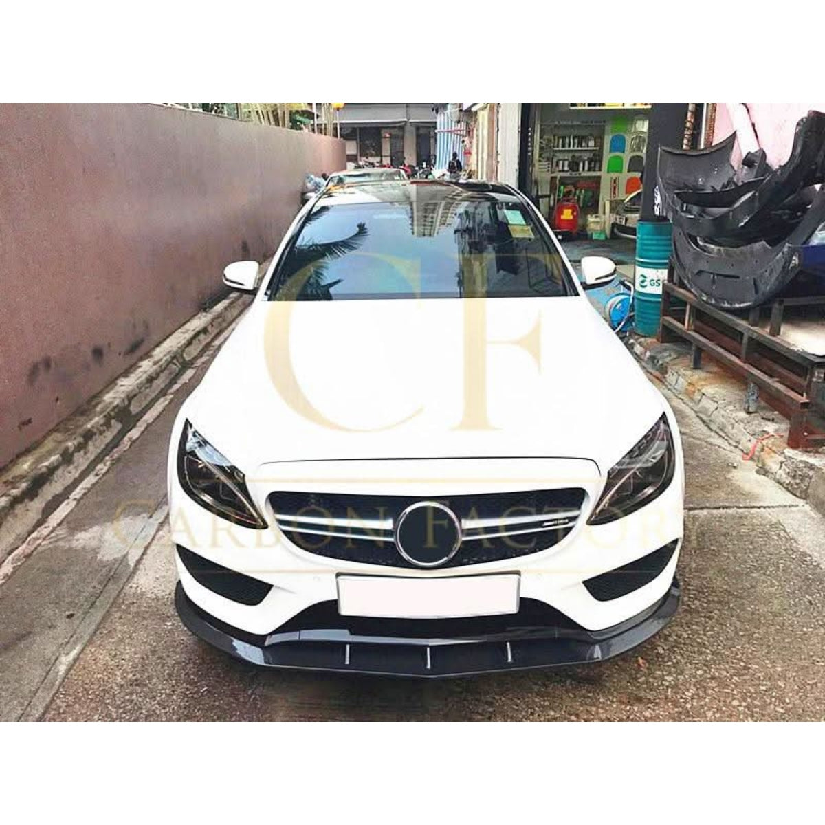 4D Style Carbon Fibre Front Splitter for Mercedes Benz W205 C Class 15-18
