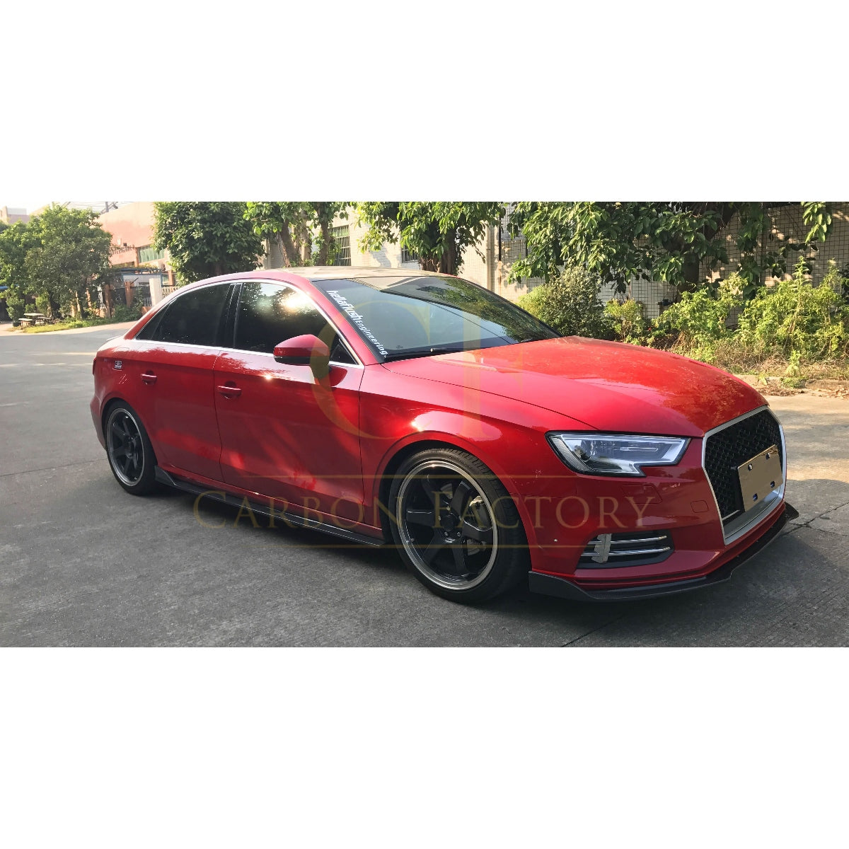 RS Style Carbon Fibre Side Skirts for Audi A3 Saloon (Non S Line) 16-19 - Carbon Factory