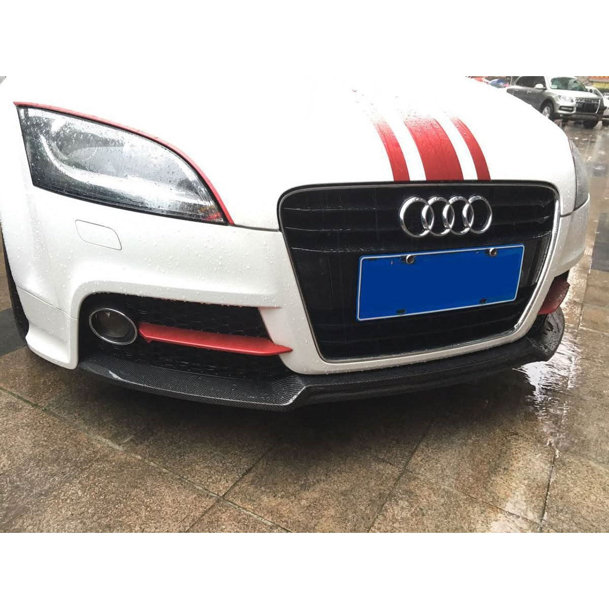 V Style Carbon Fibre Front Splitter for Audi 8J TT TTS MK2 07-14 - Carbon Factory