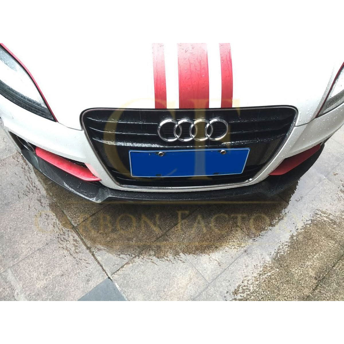 V Style Carbon Fibre Front Splitter for Audi 8J TT TTS MK2 07-14 - Carbon Factory