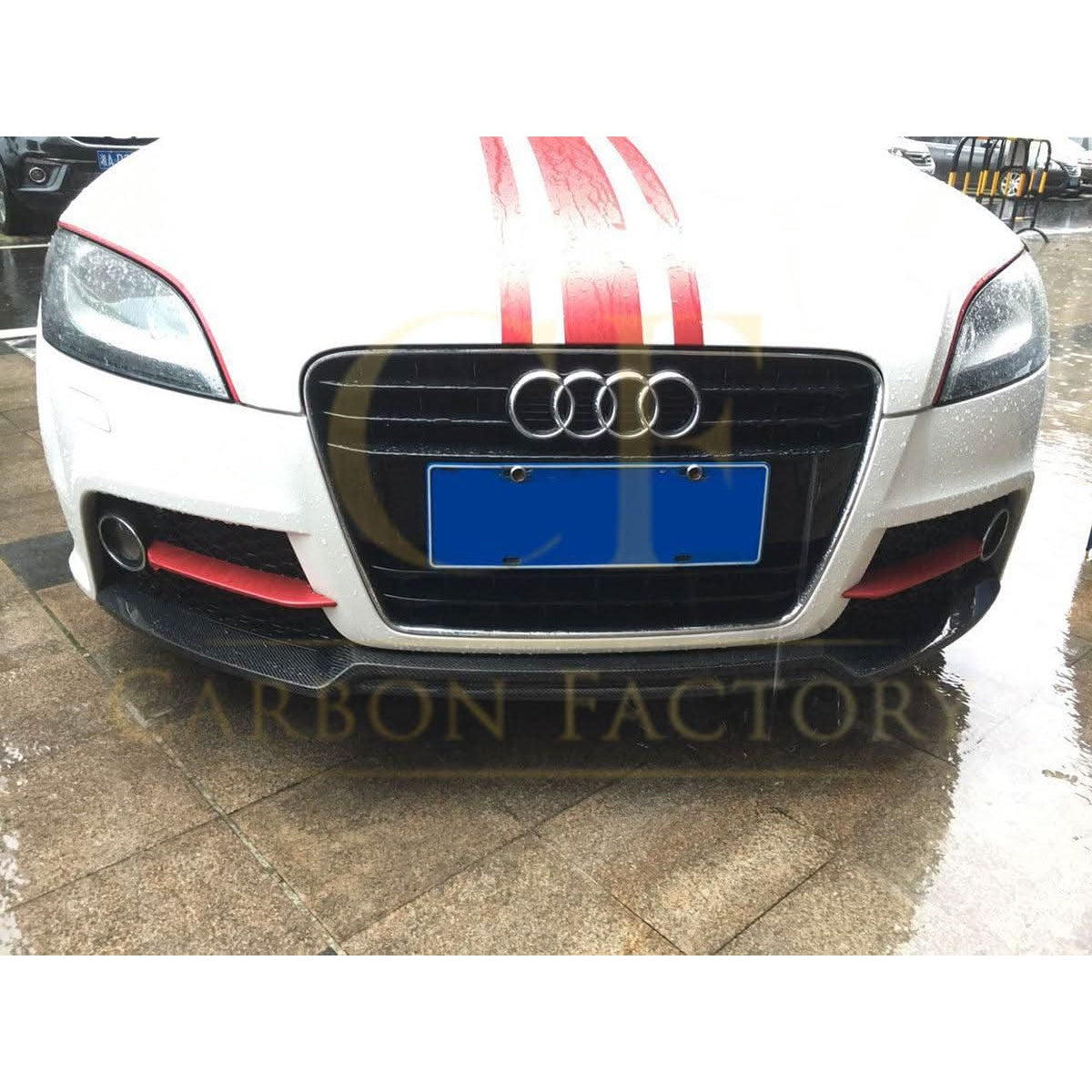 V Style Carbon Fibre Front Splitter for Audi 8J TT TTS MK2 07-14 - Carbon Factory