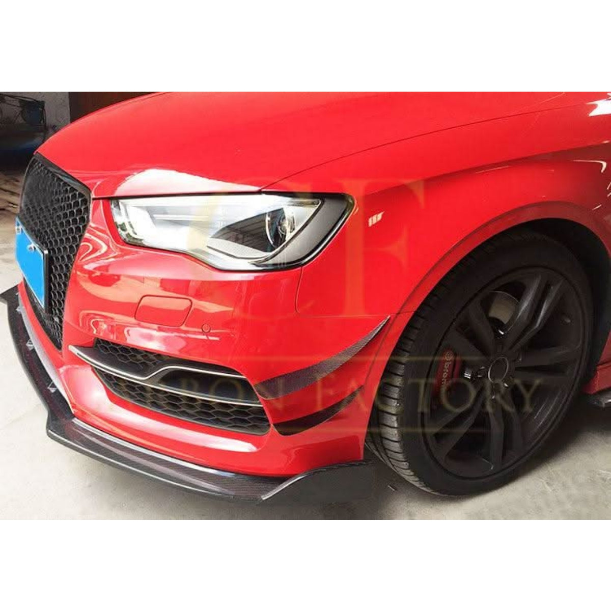 Carbon Fibre Front Canard Set for Audi A3 S Line S3 Saloon 13-15