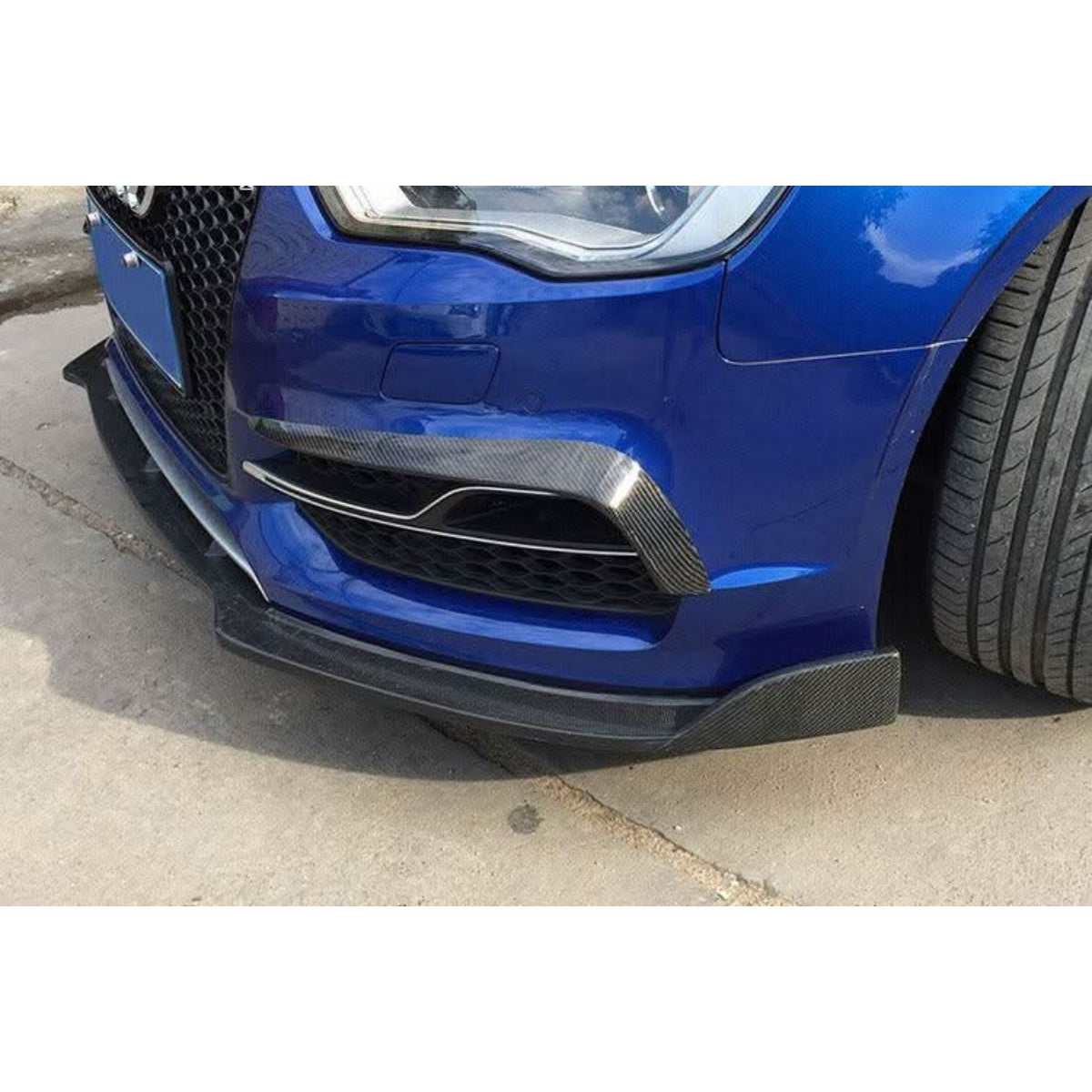 Carbon Fibre Front Bumper Trims for Audi A3 S Line S3 Saloon 13-15