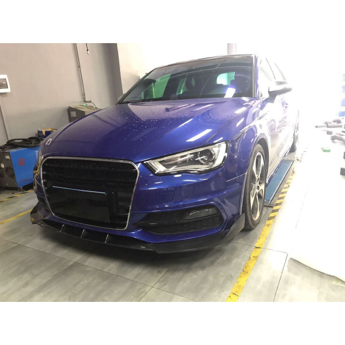 V Style Carbon Fibre Front Splitter for Audi A3 Hatchback S Line & S3 13-15 - Carbon Factory