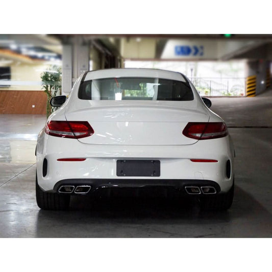 Big Fin Style Carbon Fibre Rear Diffuser for Mercedes W205 C63 2 Door 15-21