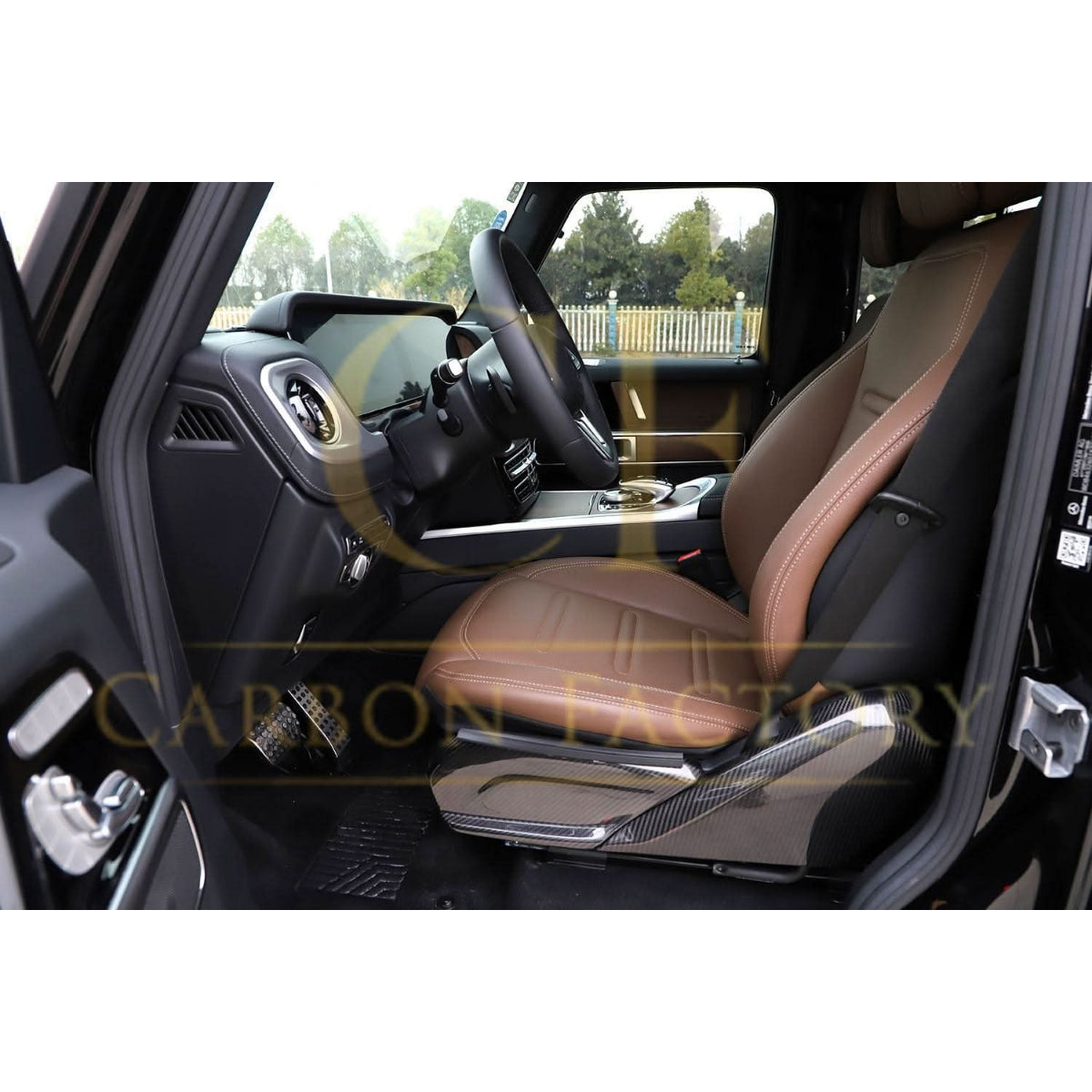 Pre-Preg Carbon Fibre Seat Trim Covers for Mercedes W464 G Class G Wagon 19-Present - Carbon Factory