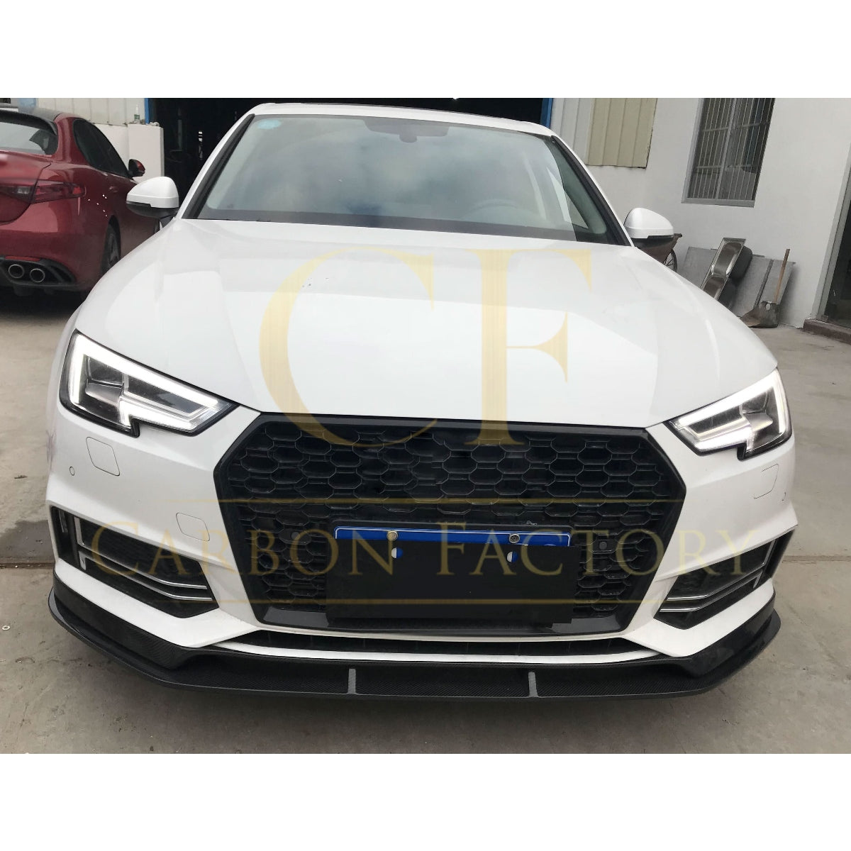 C Style Carbon Fibre Front Splitter for Audi A4 B9 S Line & S4 15-19