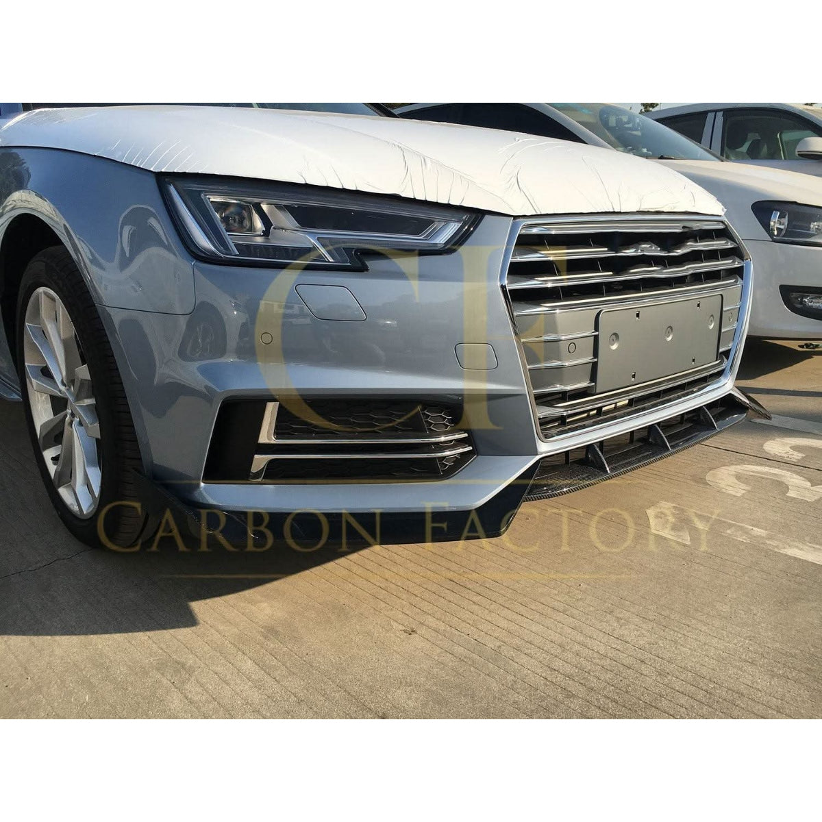 V Style Carbon Fibre Front Splitter for Audi A4 B9 S Line & S4 15-19