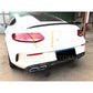 Small Fin Style Carbon Fibre Rear Diffuser for Mercedes W205 C Class & C63 2 Door 15-21