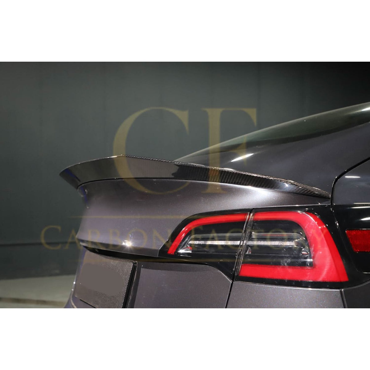 R Style Carbon Fibre Boot Spoiler for Tesla Model 3 16-23 - Carbon Factory