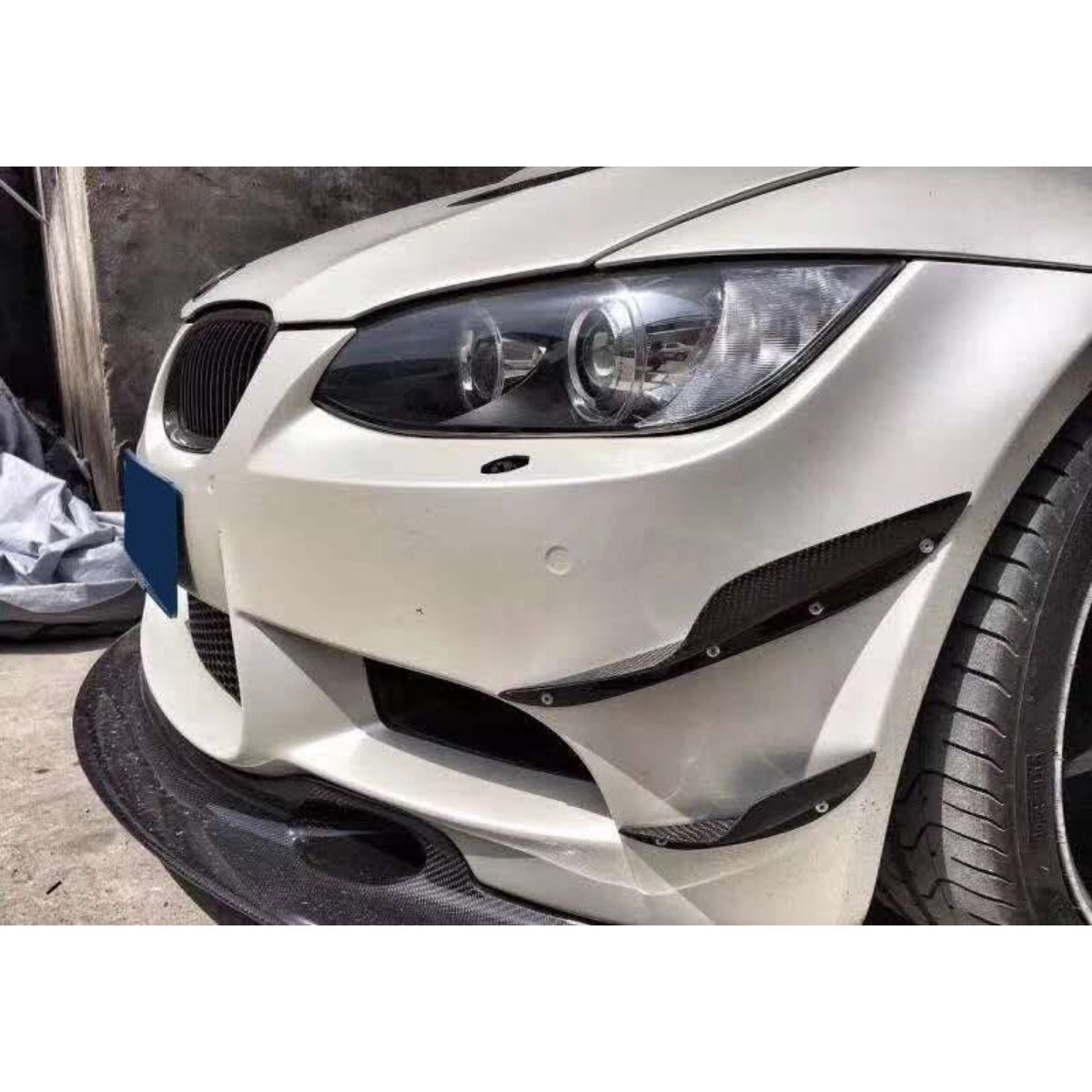 Carbon Fibre Front Bumper Canards 4 Pcs for BMW E90 E92 E93 M3 07-13