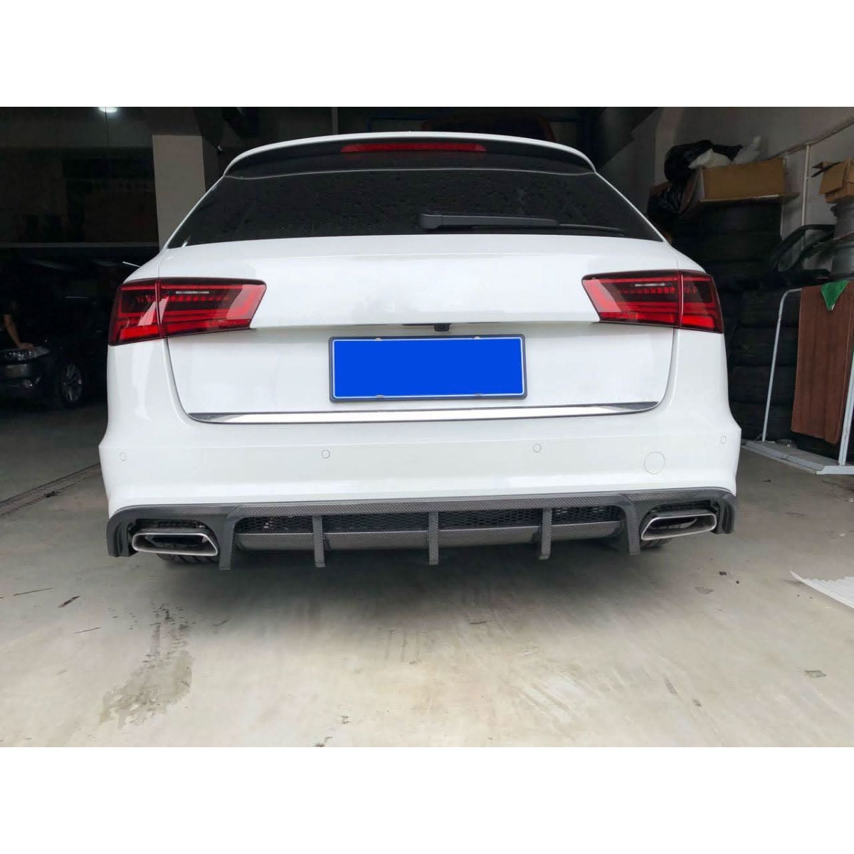 V Style Carbon Fibre Rear Diffuser for Audi C7.5 A6 S Line & S6 15-18 - Carbon Factory