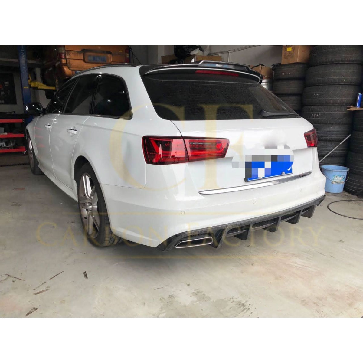 V Style Carbon Fibre Rear Diffuser for Audi C7.5 A6 S Line & S6 15-18 - Carbon Factory