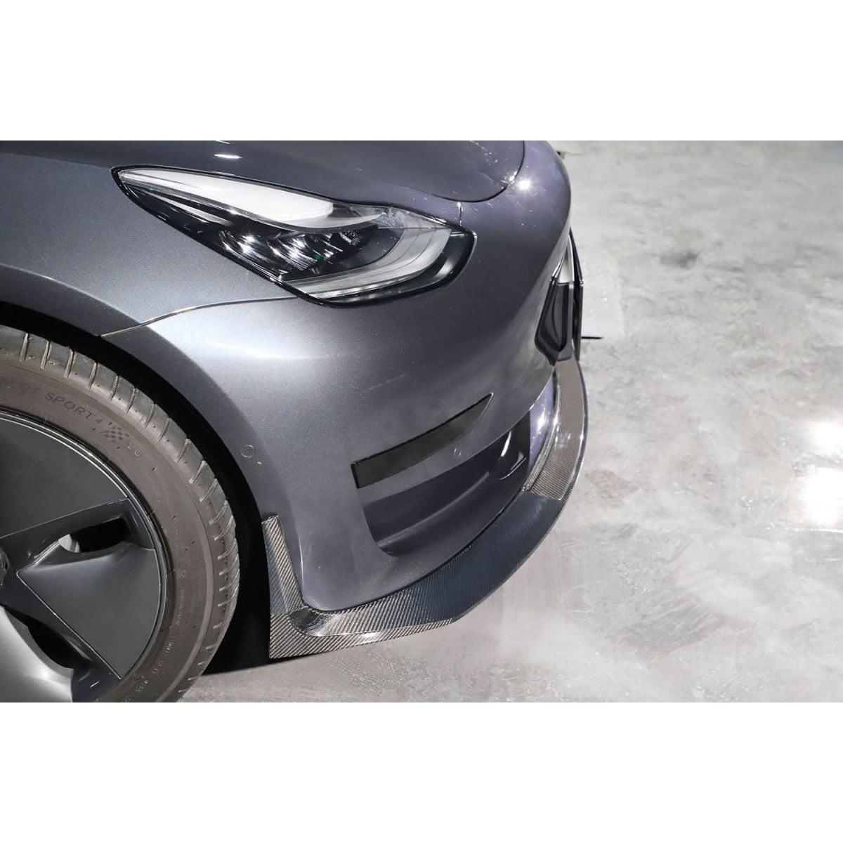 MAD Style Carbon Fibre Front Splitter for Tesla Model 3 16-23 - Carbon Factory