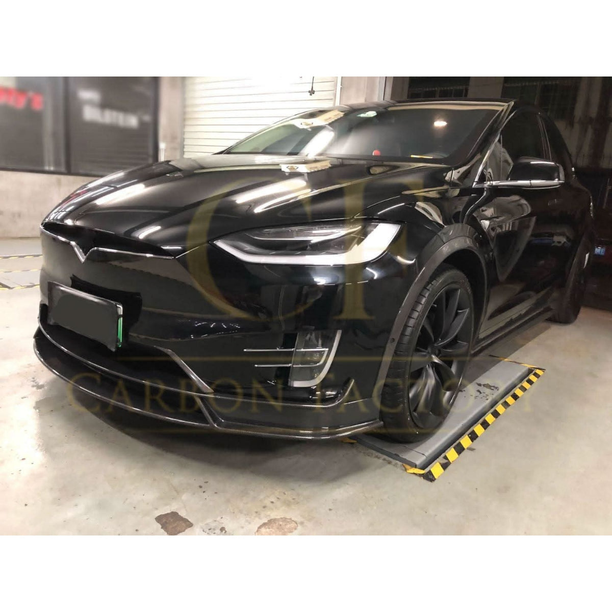 V Style Carbon Fibre Front Splitter for Tesla Model X 16-Present - Carbon Factory