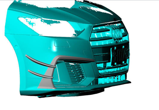 Audi 4K A7 S Line S7 Carbon Fibre Front Bumper Trims 19-22-Carbon Factory