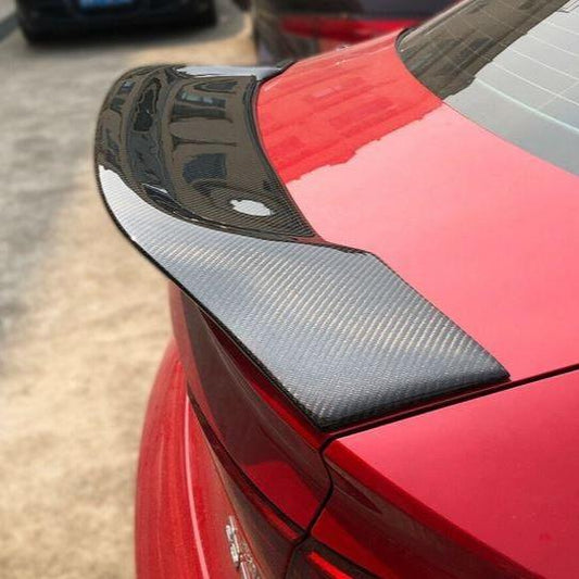 Audi A3 S3 RS3 Saloon Carbon Fibre R Style Boot Spoiler 13-20-Carbon Factory