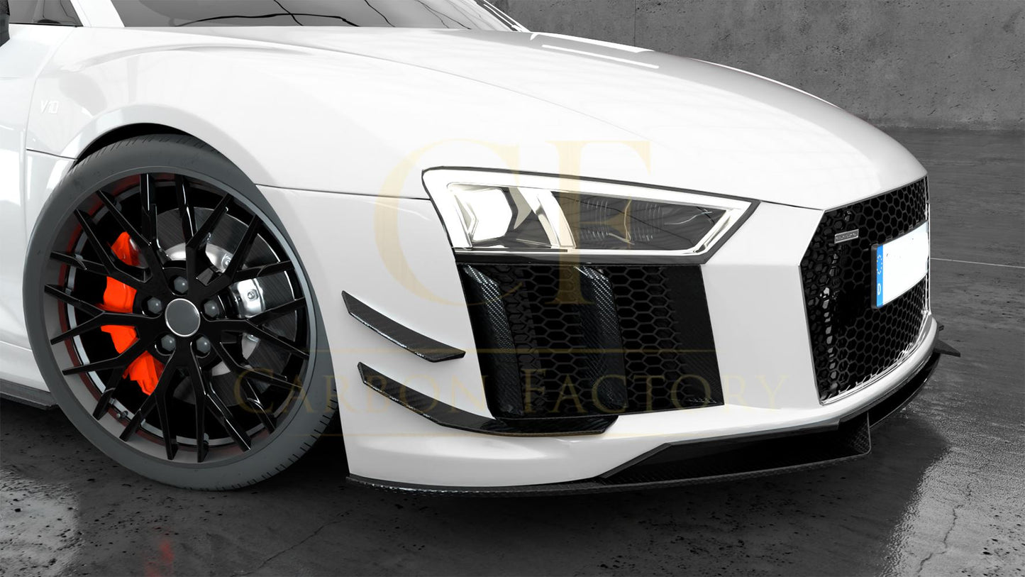 Audi R8 V10 Gen 2 Carbon Fibre M Style Front Splitter 15-19-Carbon Factory