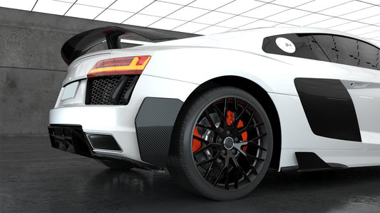 Audi R8 V10 Gen 2 Carbon Fibre Rear Bumper Side Extension 15-19-Carbon Factory
