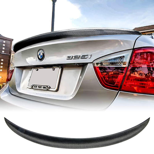BMW 3 Series E90 Saloon inc M3 M Performance Style Carbon Fibre Boot Spoiler 07-13-Carbon Factory