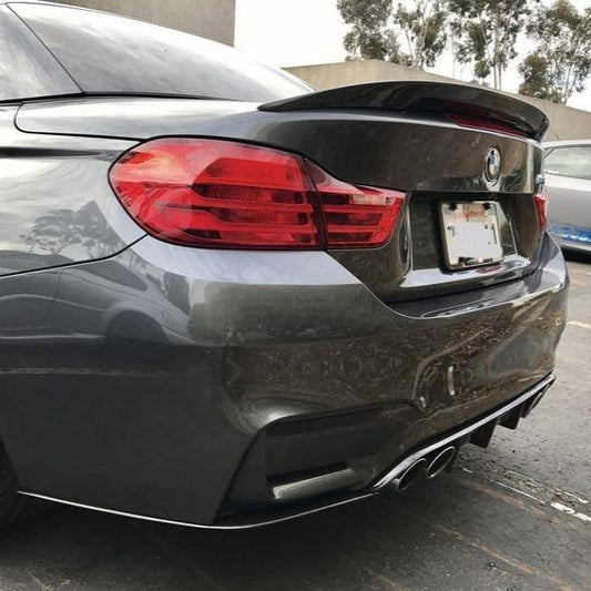 BMW 4 Series F33 Convertible inc F83 M4 M Performance Style Gloss Black Boot Spoiler 14-20-Carbon Factory