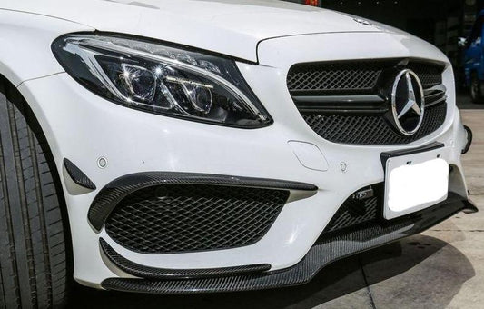 Mercedes W205 C Class AMG Carbon Fibre Front Canards Sets 15-18-Carbon Factory