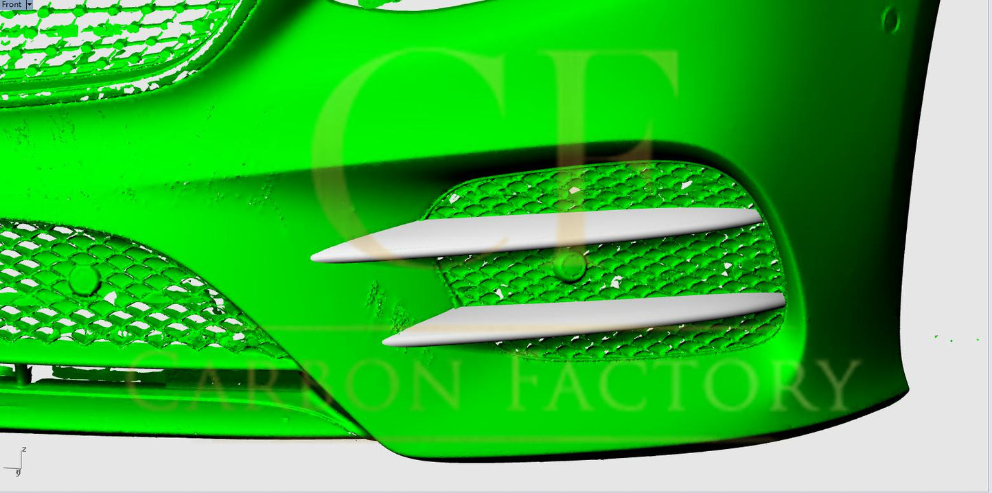 Mercedes W213 E Class Saloon Carbon Fibre Front Side Grille Trims 16-18-Carbon Factory