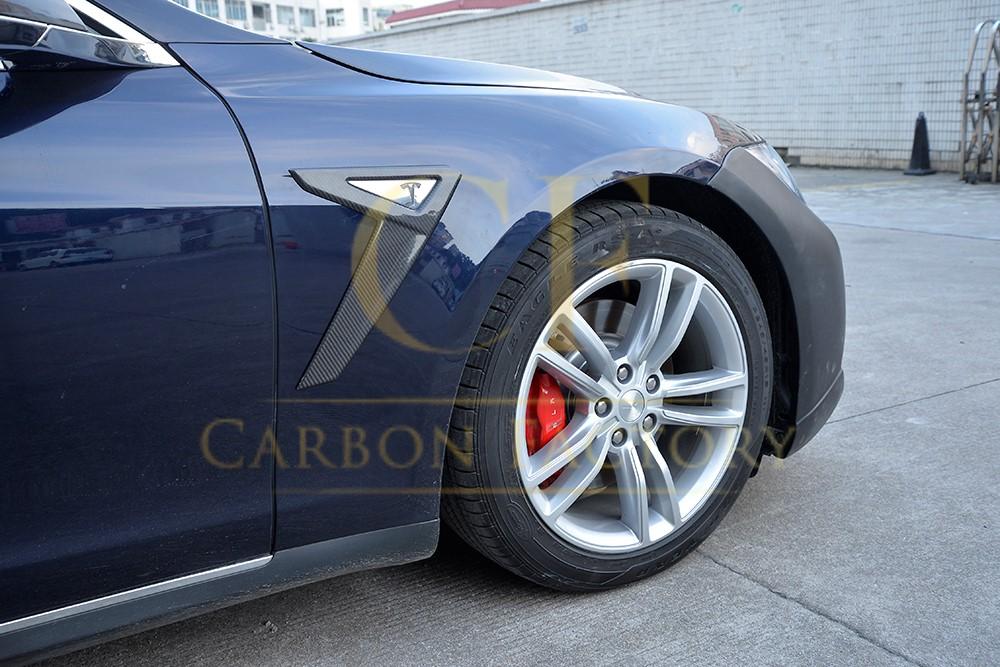Tesla Model S P85 Carbon Fibre Side Vents Cover 14-17-Carbon Factory